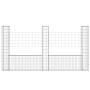 Cesta de gaviones forma de U 3 postes de hierro 260x20x150 cm de vidaXL, Paneles de vallas - Ref: Foro24-151283, Precio: 107,...