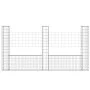 U-shaped gabion basket 3 iron posts 260x20x150 cm by vidaXL, fence panels - Ref: Foro24-151283, Price: 105,04 €, Discount: %