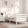 Estructura de cama con cabecero madera maciza blanco 90x200 cm de vidaXL, Camas y somieres - Ref: Foro24-3195272, Precio: 94,...