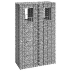 Zwei Körbe mit Gabionenpfosten, Eisen, 40x40x140 cm. von vidaXL, Zaunpfosten - Ref: Foro24-151263, Preis: 74,14 €, Rabatt: %