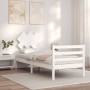 Estructura de cama con cabecero madera maciza blanco 90x200 cm de vidaXL, Camas y somieres - Ref: Foro24-3195272, Precio: 94,...