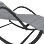 Tumbona mecedora de acero y textilene gris de vidaXL, Tumbonas - Ref: Foro24-318117, Precio: 96,90 €, Descuento: %