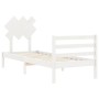 Estructura de cama con cabecero madera maciza blanco 90x200 cm de vidaXL, Camas y somieres - Ref: Foro24-3195272, Precio: 94,...