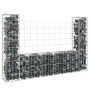 Cesta de gaviones forma de U 2 postes de hierro 140x20x100 cm de vidaXL, Paneles de vallas - Ref: Foro24-151275, Precio: 69,6...