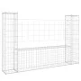 Cesta de gaviones forma de U 2 postes de hierro 140x20x100 cm de vidaXL, Paneles de vallas - Ref: Foro24-151275, Precio: 68,2...