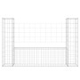 Cesta de gaviones forma de U 2 postes de hierro 140x20x100 cm de vidaXL, Paneles de vallas - Ref: Foro24-151275, Precio: 69,6...
