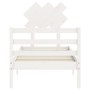 Estructura de cama con cabecero madera maciza blanco 90x200 cm de vidaXL, Camas y somieres - Ref: Foro24-3195272, Precio: 94,...