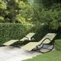 Tumbonas mecedoras 2 uds acero y textilene crema de vidaXL, Tumbonas - Ref: Foro24-318134, Precio: 145,39 €, Descuento: %