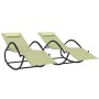 Tumbonas mecedoras 2 uds acero y textilene crema de vidaXL, Tumbonas - Ref: Foro24-318134, Precio: 144,92 €, Descuento: %