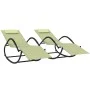 Tumbonas mecedoras 2 uds acero y textilene crema de vidaXL, Tumbonas - Ref: Foro24-318134, Precio: 145,39 €, Descuento: %