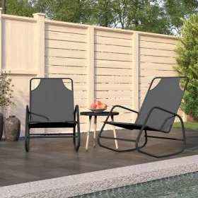 Tumbona mecedora 2 unidades de acero y textilene gris de vidaXL, Tumbonas - Ref: Foro24-318141, Precio: 112,01 €, Descuento: %