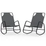 Tumbona mecedora 2 unidades de acero y textilene gris de vidaXL, Tumbonas - Ref: Foro24-318141, Precio: 112,01 €, Descuento: %