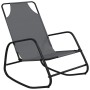 Tumbona mecedora 2 unidades de acero y textilene gris de vidaXL, Tumbonas - Ref: Foro24-318141, Precio: 104,75 €, Descuento: %