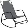 Tumbona mecedora 2 unidades de acero y textilene gris de vidaXL, Tumbonas - Ref: Foro24-318141, Precio: 112,01 €, Descuento: %