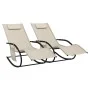 Rocking sun lounger, 2 units, made of steel and cream textilene. by vidaXL, Loungers - Ref: Foro24-318138, Price: 132,93 €, D...