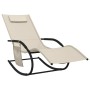 Tumbona mecedora 2 unidades de acero y textilene crema de vidaXL, Tumbonas - Ref: Foro24-318138, Precio: 134,48 €, Descuento: %