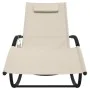 Rocking sun lounger, 2 units, made of steel and cream textilene. by vidaXL, Loungers - Ref: Foro24-318138, Price: 132,93 €, D...