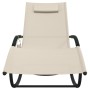 Tumbona mecedora 2 unidades de acero y textilene crema de vidaXL, Tumbonas - Ref: Foro24-318138, Precio: 134,48 €, Descuento: %