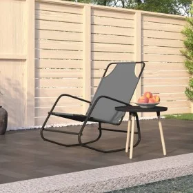 Tumbona mecedora de acero y textilene gris de vidaXL, Tumbonas - Ref: Foro24-318125, Precio: 74,90 €, Descuento: %
