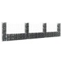 Cesta de gaviones forma de U 4 postes de hierro 380x20x100 cm de vidaXL, Paneles de vallas - Ref: Foro24-151277, Precio: 112,...