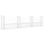Cesta de gaviones forma de U 4 postes de hierro 380x20x100 cm de vidaXL, Paneles de vallas - Ref: Foro24-151277, Precio: 112,...