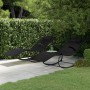 Tumbona mecedora 2 unidades de acero y textilene negro de vidaXL, Tumbonas - Ref: Foro24-318128, Precio: 129,18 €, Descuento: %