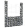 Cesta de gaviones forma de U 2 postes de hierro 140x20x200 cm de vidaXL, Paneles de vallas - Ref: Foro24-151289, Precio: 88,3...