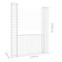 Cesta de gaviones forma de U 2 postes de hierro 140x20x200 cm de vidaXL, Paneles de vallas - Ref: Foro24-151289, Precio: 88,3...