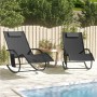 Tumbona mecedora 2 unidades de acero y textilene negro de vidaXL, Tumbonas - Ref: Foro24-318136, Precio: 179,69 €, Descuento: %
