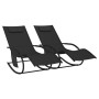 Tumbona mecedora 2 unidades de acero y textilene negro de vidaXL, Tumbonas - Ref: Foro24-318136, Precio: 179,69 €, Descuento: %