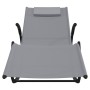 Tumbona mecedora de acero y textilene gris de vidaXL, Tumbonas - Ref: Foro24-318113, Precio: 88,66 €, Descuento: %