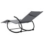 Tumbona mecedora de acero y textilene gris de vidaXL, Tumbonas - Ref: Foro24-318113, Precio: 88,66 €, Descuento: %
