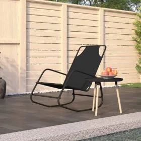 Tumbona mecedora de acero y textilene negro de vidaXL, Tumbonas - Ref: Foro24-318124, Precio: 50,59 €, Descuento: %