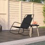 Tumbona mecedora de acero y textilene negro de vidaXL, Tumbonas - Ref: Foro24-318124, Precio: 51,04 €, Descuento: %