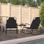 Tumbona mecedora 2 unidades de acero y textilene negro de vidaXL, Tumbonas - Ref: Foro24-318140, Precio: 87,65 €, Descuento: %