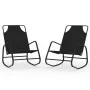 Rocking lounger 2 units in steel and black textilene by vidaXL, Loungers - Ref: Foro24-318140, Price: 82,46 €, Discount: %