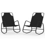 Tumbona mecedora 2 unidades de acero y textilene negro de vidaXL, Tumbonas - Ref: Foro24-318140, Precio: 87,65 €, Descuento: %