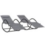 Tumbonas mecedoras 2 uds acero y textilene gris de vidaXL, Tumbonas - Ref: Foro24-318133, Precio: 178,89 €, Descuento: %