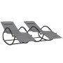 Tumbonas mecedoras 2 uds acero y textilene gris de vidaXL, Tumbonas - Ref: Foro24-318133, Precio: 176,89 €, Descuento: %