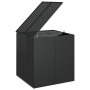 Baúl de cojines para jardín de ratán PE negro 100x97,5x104 cm de vidaXL, Cajas de almacenaje para exteriores - Ref: Foro24-31...