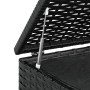 Baúl de cojines para jardín de ratán PE negro 100x97,5x104 cm de vidaXL, Cajas de almacenaje para exteriores - Ref: Foro24-31...