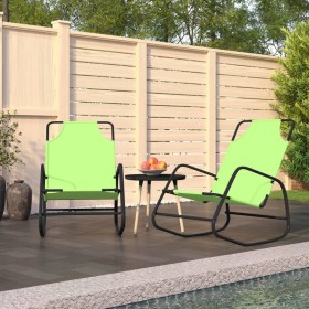 Tumbona mecedora 2 unidades de acero y textilene verde de vidaXL, Tumbonas - Ref: Foro24-318143, Precio: 104,08 €, Descuento: %