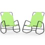 Tumbona mecedora 2 unidades de acero y textilene verde de vidaXL, Tumbonas - Ref: Foro24-318143, Precio: 104,08 €, Descuento: %