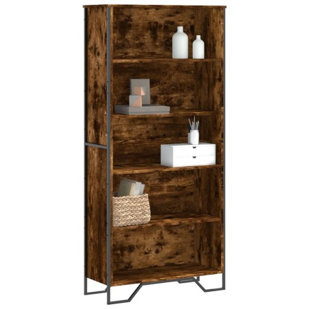 Estantería madera ingeniería color roble ahumado 80x31x169 cm en Librerías y estanterías | Comprar online en Foru.es