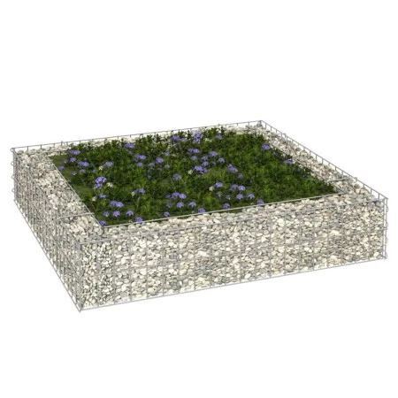 Arriate de gaviones de acero galvanizado 100x100x20 cm de vidaXL, Maceteros y jardineras - Ref: Foro24-151311, Precio: 36,01 ...