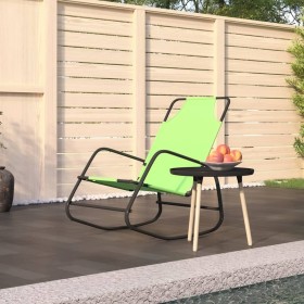 Tumbona mecedora de acero y textilene verde de vidaXL, Tumbonas - Ref: Foro24-318127, Precio: 61,04 €, Descuento: %