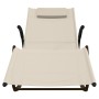 Tumbona mecedora 2 unidades de acero y textilene crema de vidaXL, Tumbonas - Ref: Foro24-318130, Precio: 159,94 €, Descuento: %