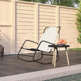 Tumbona mecedora de acero y textileno crema de vidaXL, Tumbonas - Ref: Foro24-318126, Precio: 53,46 €, Descuento: %