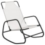 Tumbona mecedora de acero y textileno crema de vidaXL, Tumbonas - Ref: Foro24-318126, Precio: 62,23 €, Descuento: %