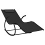 Tumbona mecedora de acero y textilene negro de vidaXL, Tumbonas - Ref: Foro24-318112, Precio: 87,93 €, Descuento: %